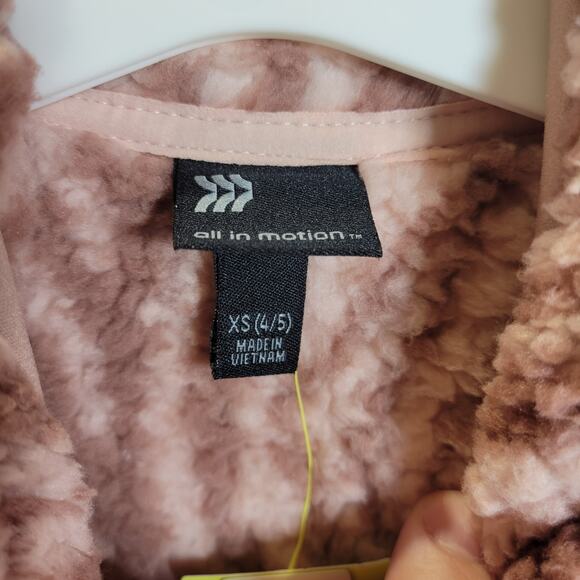 All In Motion Fleece Half-Zip Zebra Print Hoodie, Pink/Maroon, Size XS, NWT - Picture 3 of 6